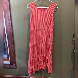 Orange coral striped maxi dress a new day size large